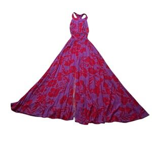 Anthropologie Abel the Label Charlotte Maxi Dress Womens XS Purple Floral Boho